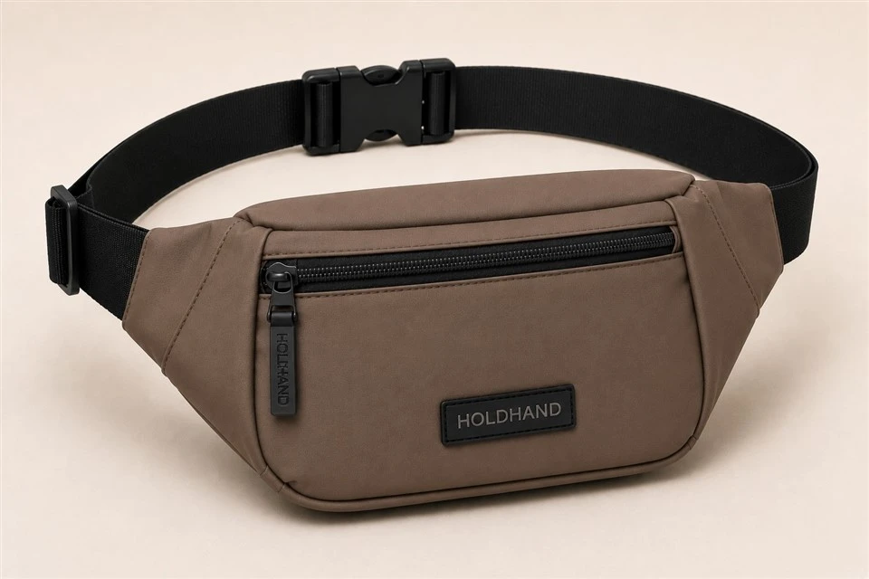 Taupebraune Sling-/Fanny-Packung