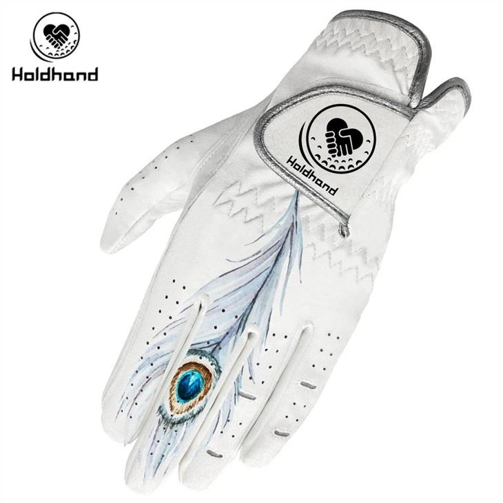 Fashion Custom Logo Hot Sales Super Soft White Premium Cabretta Leather Golf Glove