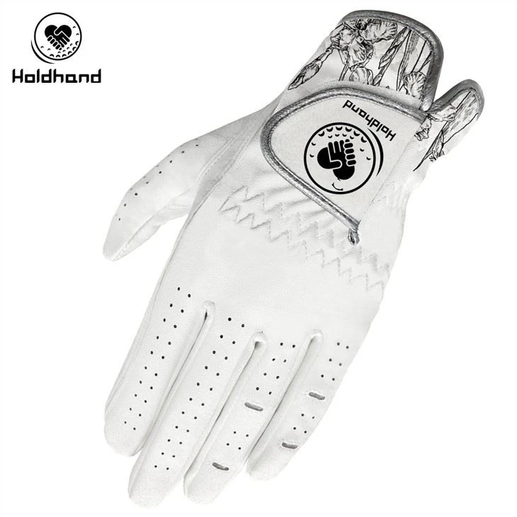 Hersteller Premium-Kunstleder-Golfhandschuhe mit Blumendruck-Design
