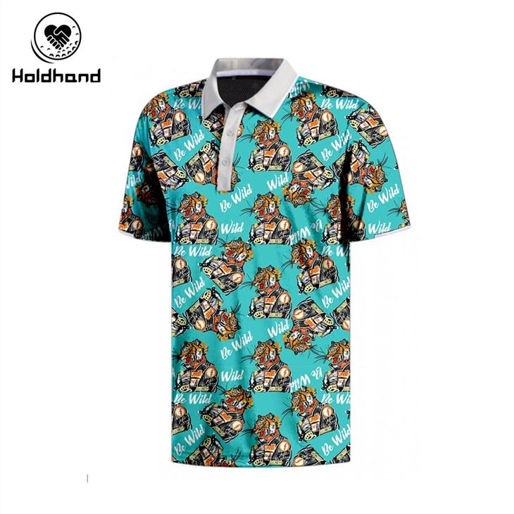 Hochwertige-100-Baumwoll-Sublimations-Golf-Poloshirts für Herren im Großhandel